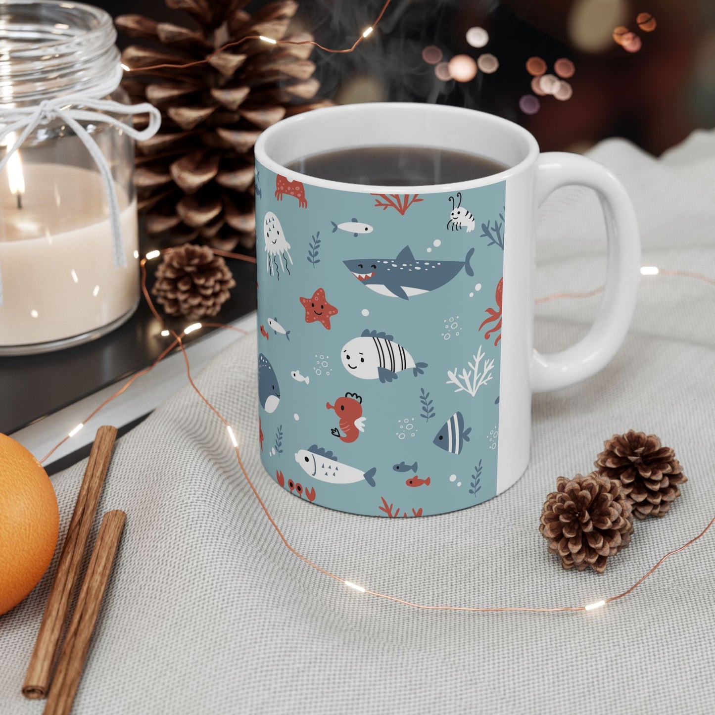 Hello Ocean Ceramic Mug, (11oz, 15oz)