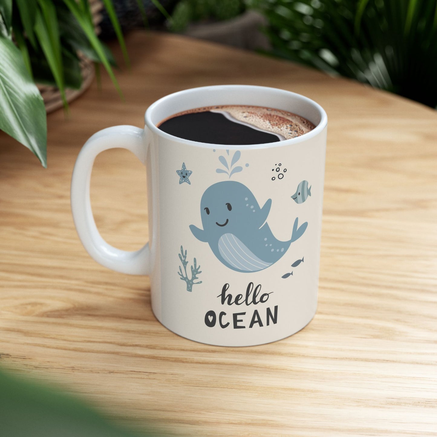 Hello Ocean Ceramic Mug, (11oz, 15oz)