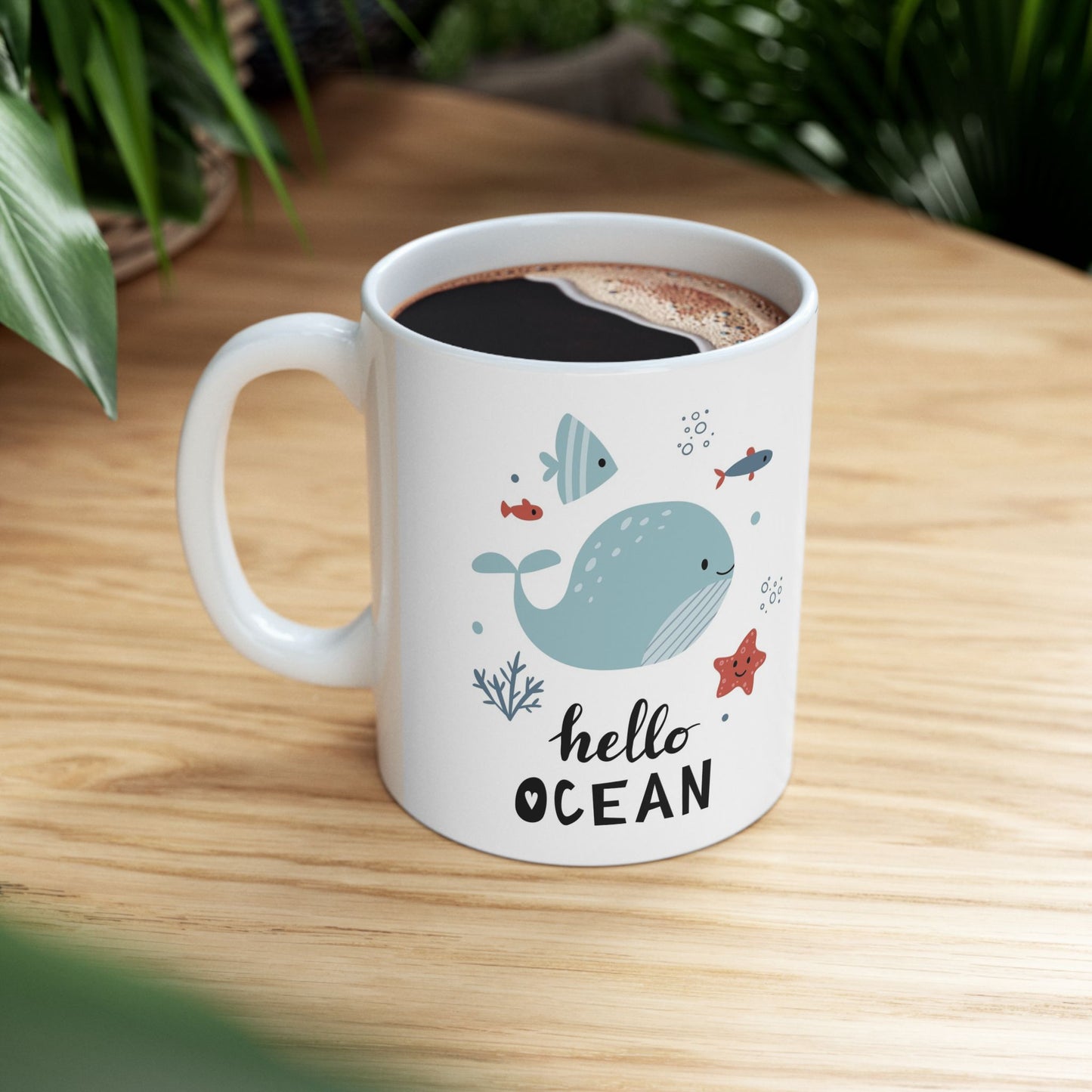 Hello Ocean Ceramic Mug, (11oz, 15oz)