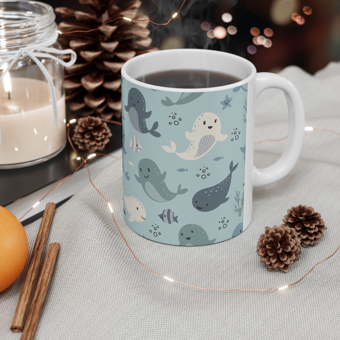 Hello Ocean Ceramic Mug, (11oz, 15oz)