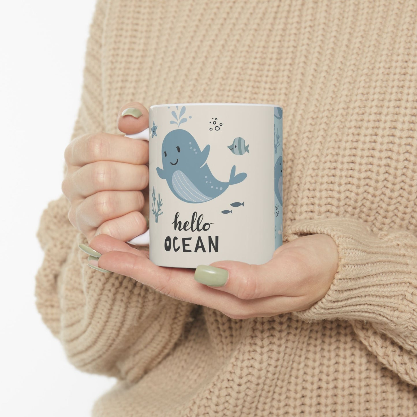 Hello Ocean Ceramic Mug, (11oz, 15oz)